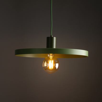 Kattokruunu johdossa SILA 1xE27/15W/230V halkaisija 40 cm vihreä