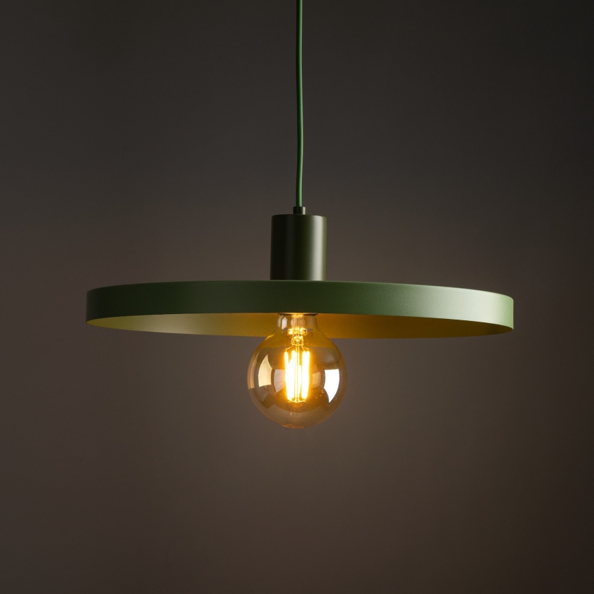 Kattokruunu johdossa SILA 1xE27/15W/230V halkaisija 40 cm vihreä