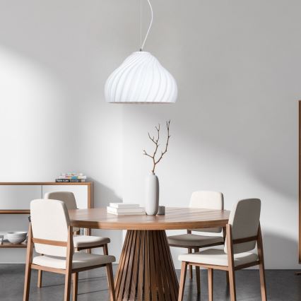 Kattokruunu johdossa SILVO 1xE27/60W/230V halkaisija 38 cm valkoinen