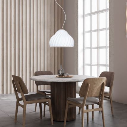 Kattokruunu johdossa SILVO 1xE27/60W/230V halkaisija 38 cm valkoinen