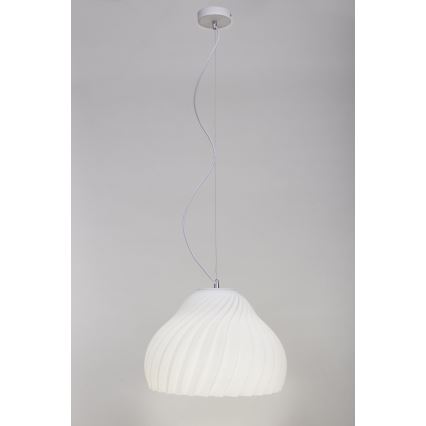 Kattokruunu johdossa SILVO 1xE27/60W/230V halkaisija 38 cm valkoinen