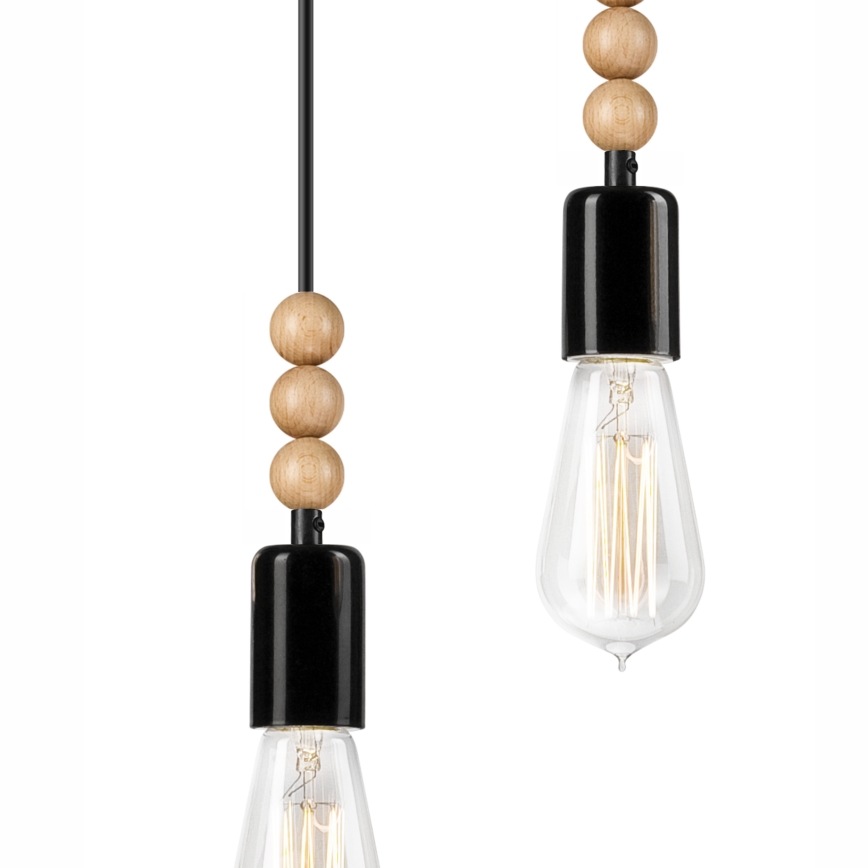 Kattokruunu johdossa SIMON 3xE27/60W/230V pyökki - FSC sertifioitu