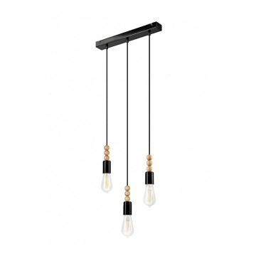 Kattokruunu johdossa SIMON 3xE27/60W/230V pyökki - FSC sertifioitu