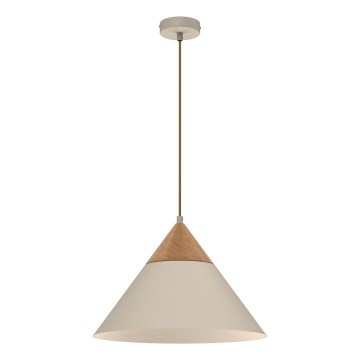 Kattokruunu johdossa SINGLE 1xE27/15W/230V beige/pyökki