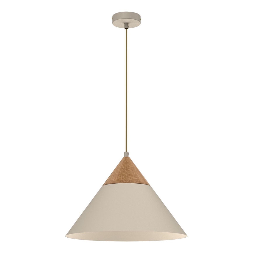 Kattokruunu johdossa SINGLE 1xE27/15W/230V beige/pyökki