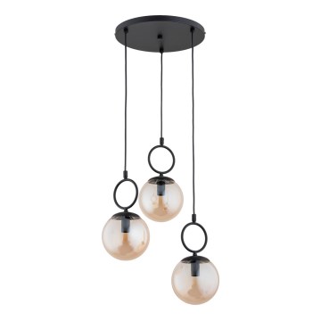 Kattokruunu johdossa SITRO 3xE14/10W/230V musta/savuinen beige