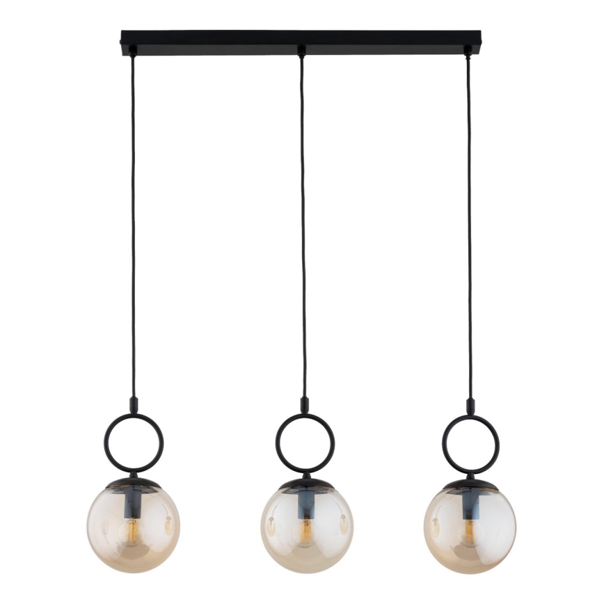 Kattokruunu johdossa SITRO 3xE14/10W/230V musta/savuinen beige