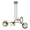 Kattokruunu johdossa SKIVA 4xE27/15W/230V musta/beige