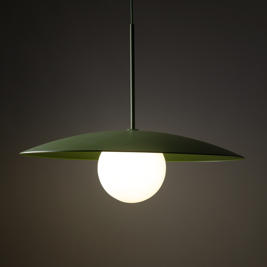 Kattokruunu johdossa SLATE 1xE27/15W/230V halkaisija 65 cm vihreä