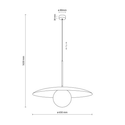 Kattokruunu johdossa SLATE 1xE27/15W/230V halkaisija 65 cm vihreä