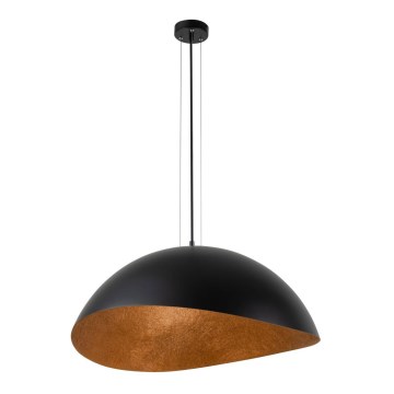 Kattokruunu johdossa SOLARIS 1xE27/60W/230V halkaisija 48 cm musta/kupari