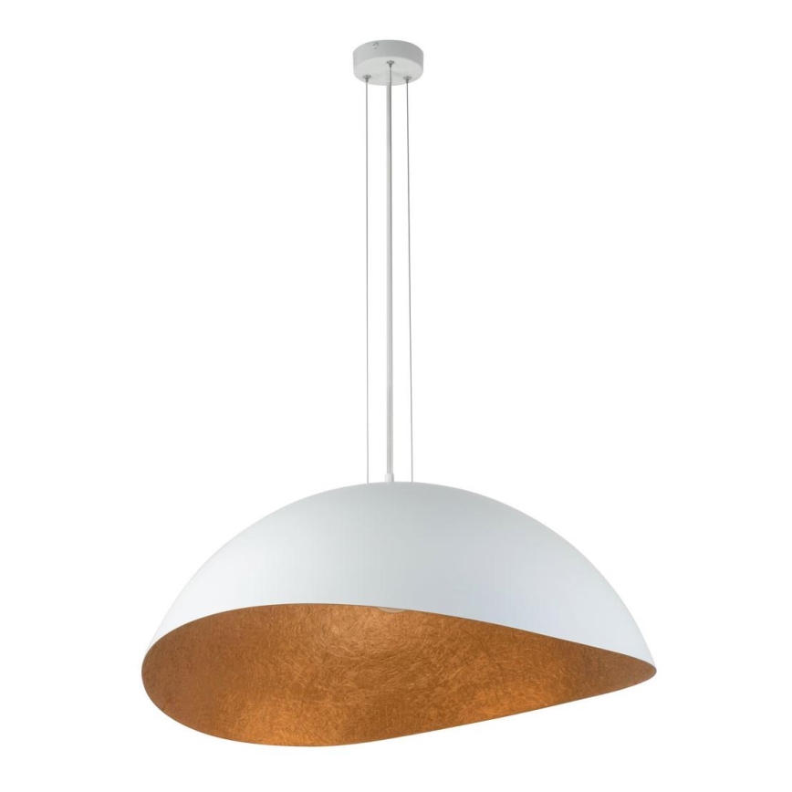 Kattokruunu johdossa SOLARIS 1xE27/60W/230V halkaisija 48 cm valkoinen/kupari