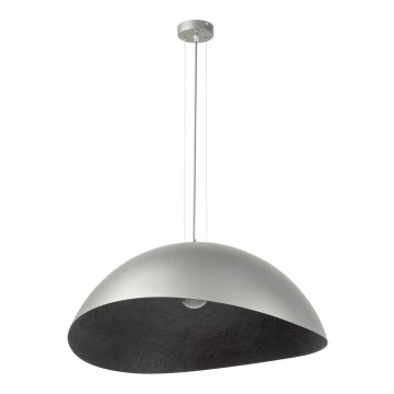 Kattokruunu johdossa SOLARIS 1xE27/60W/230V halkaisija 69 cm hopea/musta