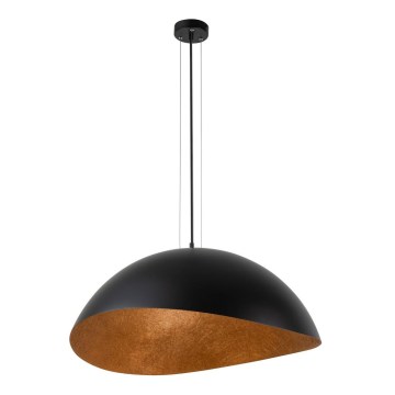 Kattokruunu johdossa SOLARIS 1xE27/60W/230V halkaisija 89 cm musta/kupari