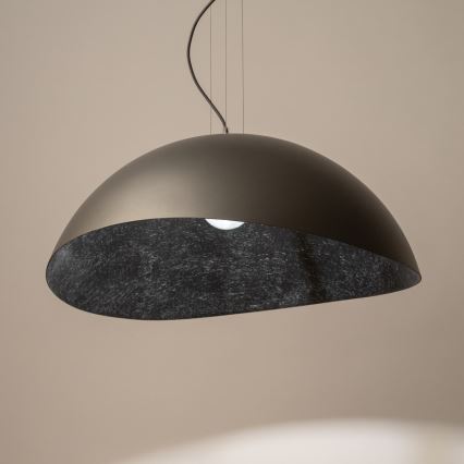Kattokruunu johdossa SOLARIS 1xE27/60W/230V halkaisija 48 cm hopea/musta