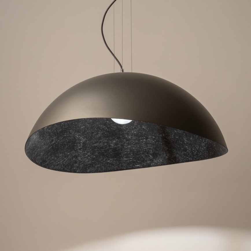 Kattokruunu johdossa SOLARIS 1xE27/60W/230V halkaisija 48 cm hopea/musta