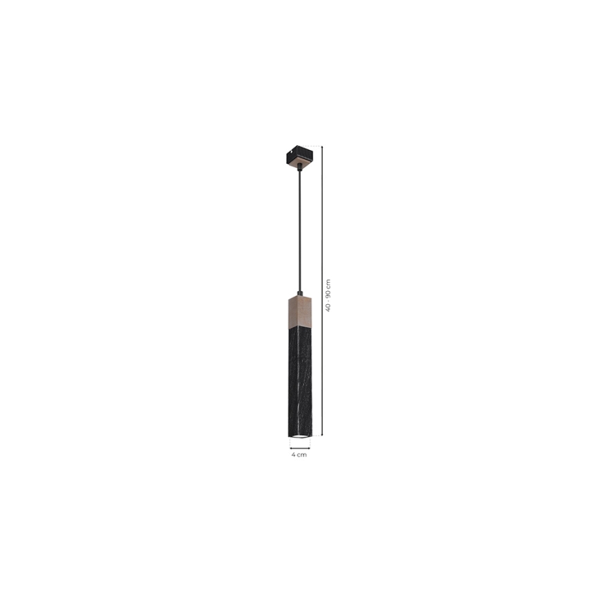 Kattokruunu johdossa SOLO 1xGU10/MR11/40W/230V musta