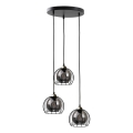 Kattokruunu johdossa SOLO BLACK 3xE27/60W/230V musta/kultainen