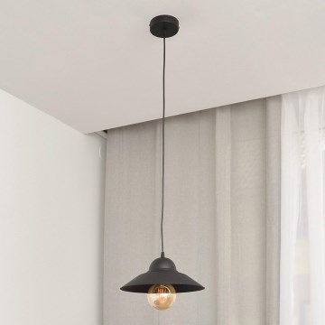 Kattokruunu johdossa SORAPIS 1xE27/15W/230V musta