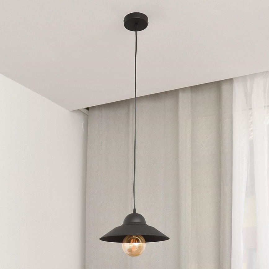 Kattokruunu johdossa SORAPIS 1xE27/15W/230V musta