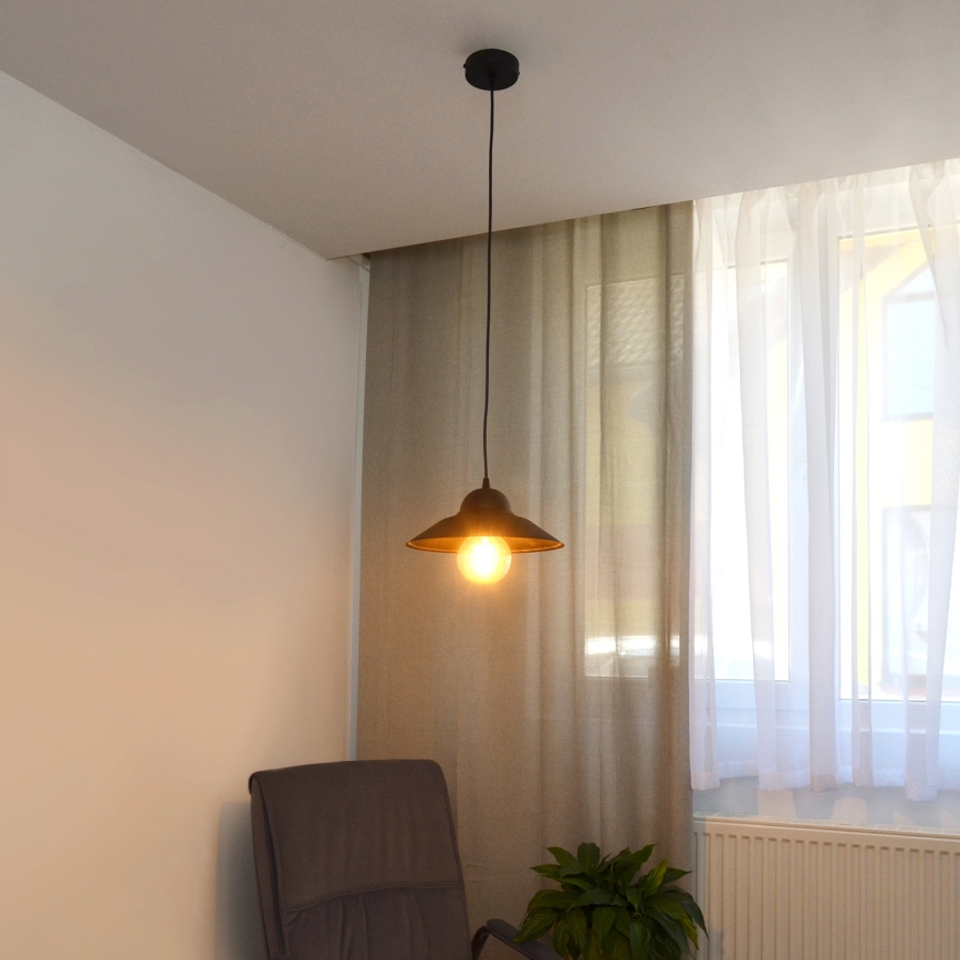 Kattokruunu johdossa SORAPIS 1xE27/15W/230V musta