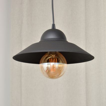 Kattokruunu johdossa SORAPIS 1xE27/15W/230V musta
