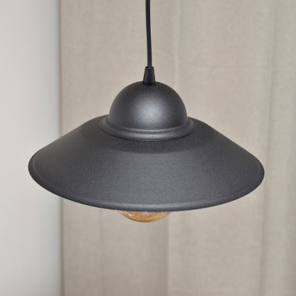 Kattokruunu johdossa SORAPIS 1xE27/15W/230V musta