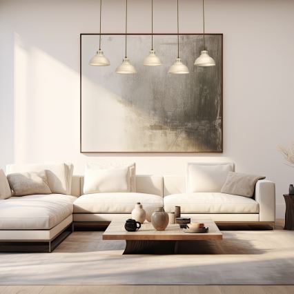 Kattokruunu johdossa SVEN 5xE27/15W/230V beige
