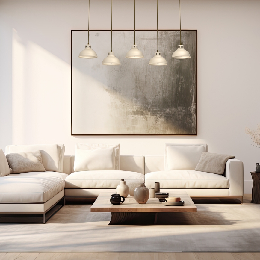 Kattokruunu johdossa SVEN 5xE27/15W/230V beige