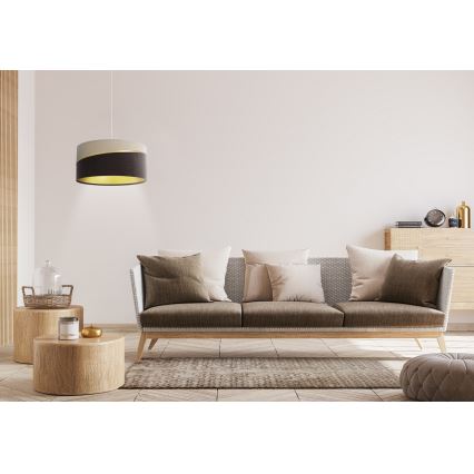 Kattokruunu johdossa SWING 1xE27/60W/230V ruskea/beige/kulta
