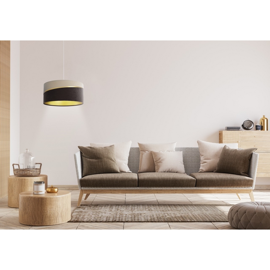 Kattokruunu johdossa SWING 1xE27/60W/230V ruskea/beige/kulta