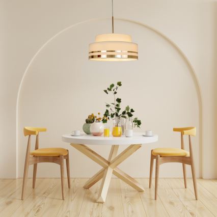 Kattokruunu johdossa TAMI 1xE27/60W/230V beige/kulta
