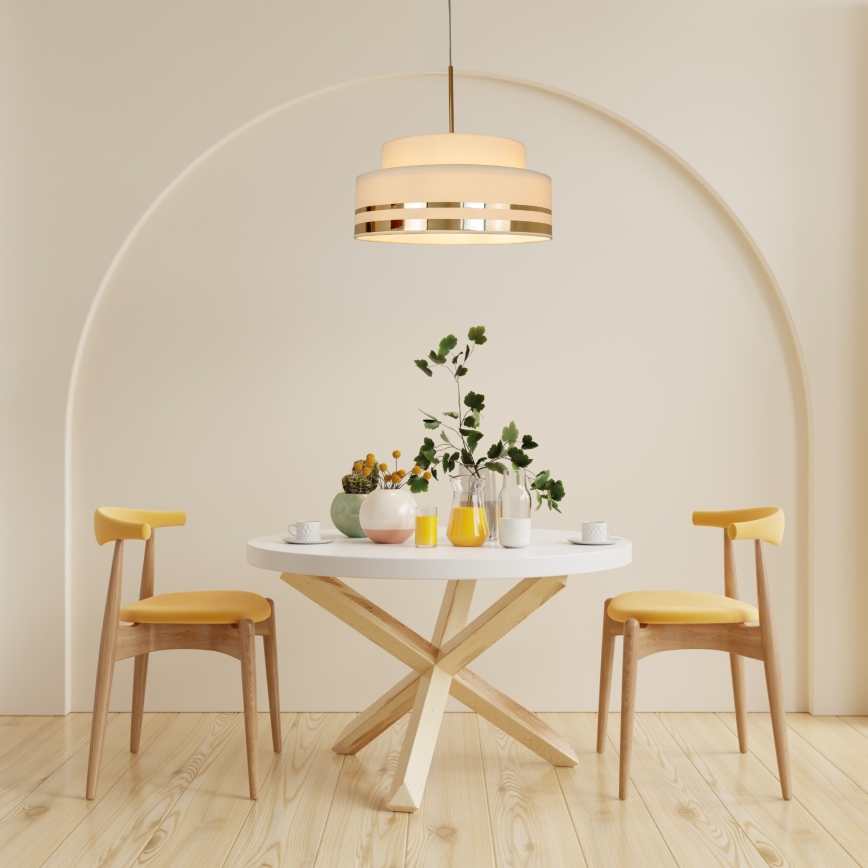 Kattokruunu johdossa TAMI 1xE27/60W/230V beige/kulta