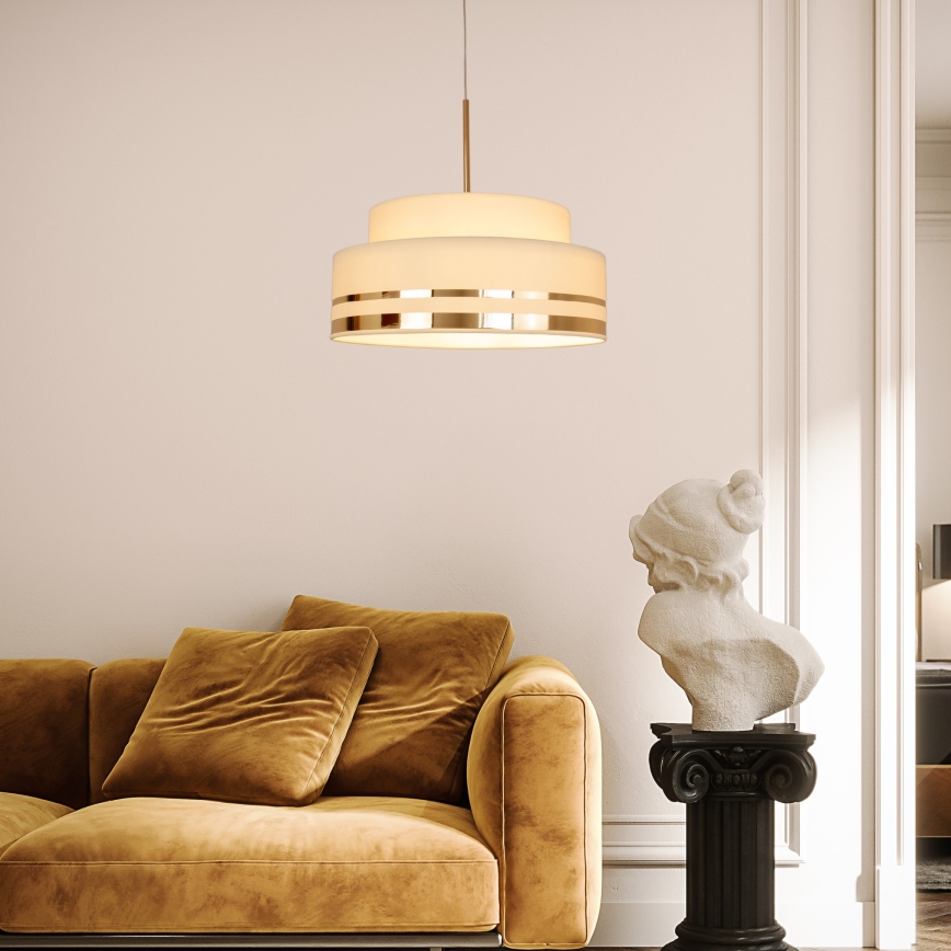 Kattokruunu johdossa TAMI 1xE27/60W/230V beige/kulta