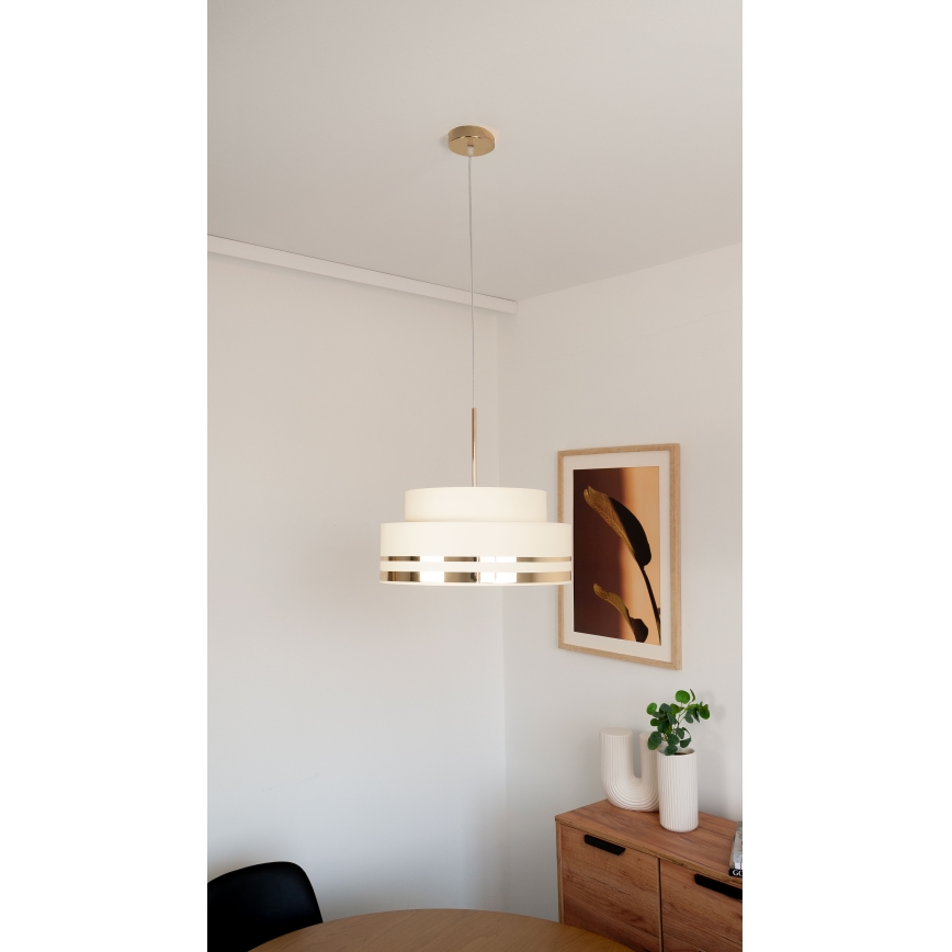 Kattokruunu johdossa TAMI 1xE27/60W/230V beige/kulta