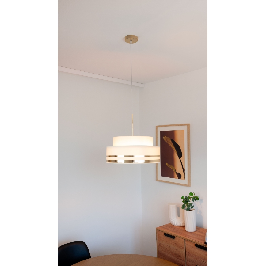 Kattokruunu johdossa TAMI 1xE27/60W/230V beige/kulta