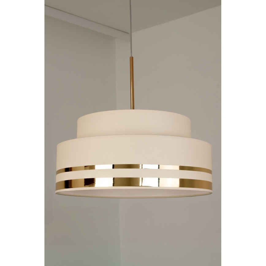 Kattokruunu johdossa TAMI 1xE27/60W/230V beige/kulta
