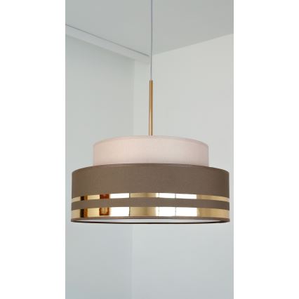 Kattokruunu johdossa TAMI 1xE27/60W/230V beige/ruskea/kulta