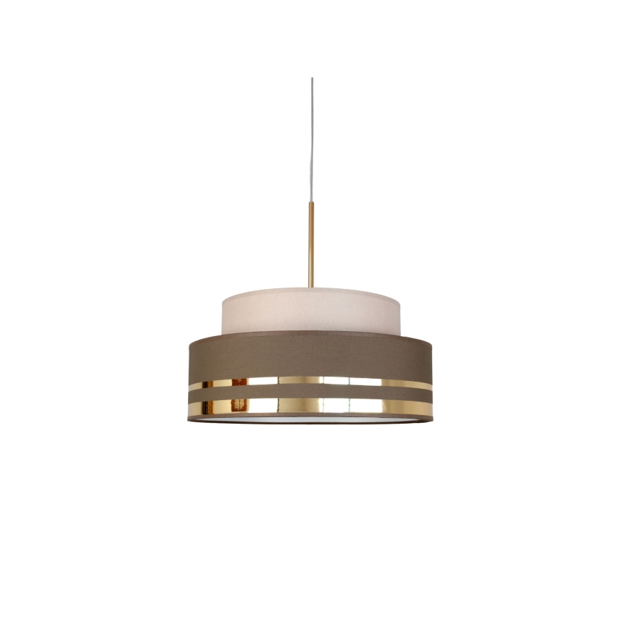 Kattokruunu johdossa TAMI 1xE27/60W/230V beige/ruskea/kulta