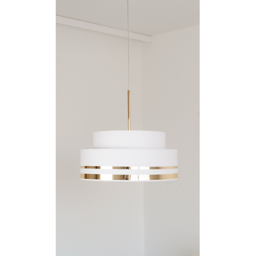 Kattokruunu johdossa TAMI 1xE27/60W/230V halkaisija 40 cm kerma/kulta