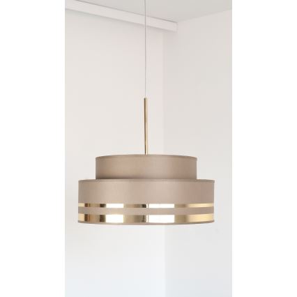 Kattokruunu johdossa TAMI 1xE27/60W/230V halkaisija 40 cm ruskea/kulta