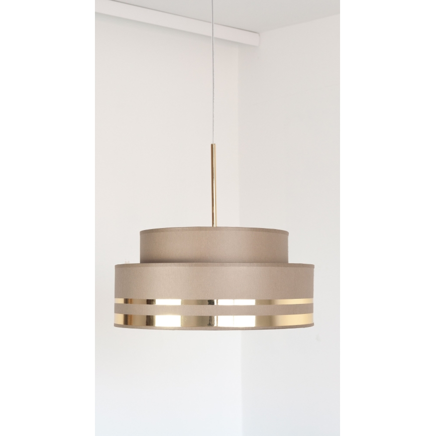 Kattokruunu johdossa TAMI 1xE27/60W/230V halkaisija 40 cm ruskea/kulta