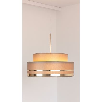 Kattokruunu johdossa TAMI 1xE27/60W/230V halkaisija 40 cm ruskea/kulta