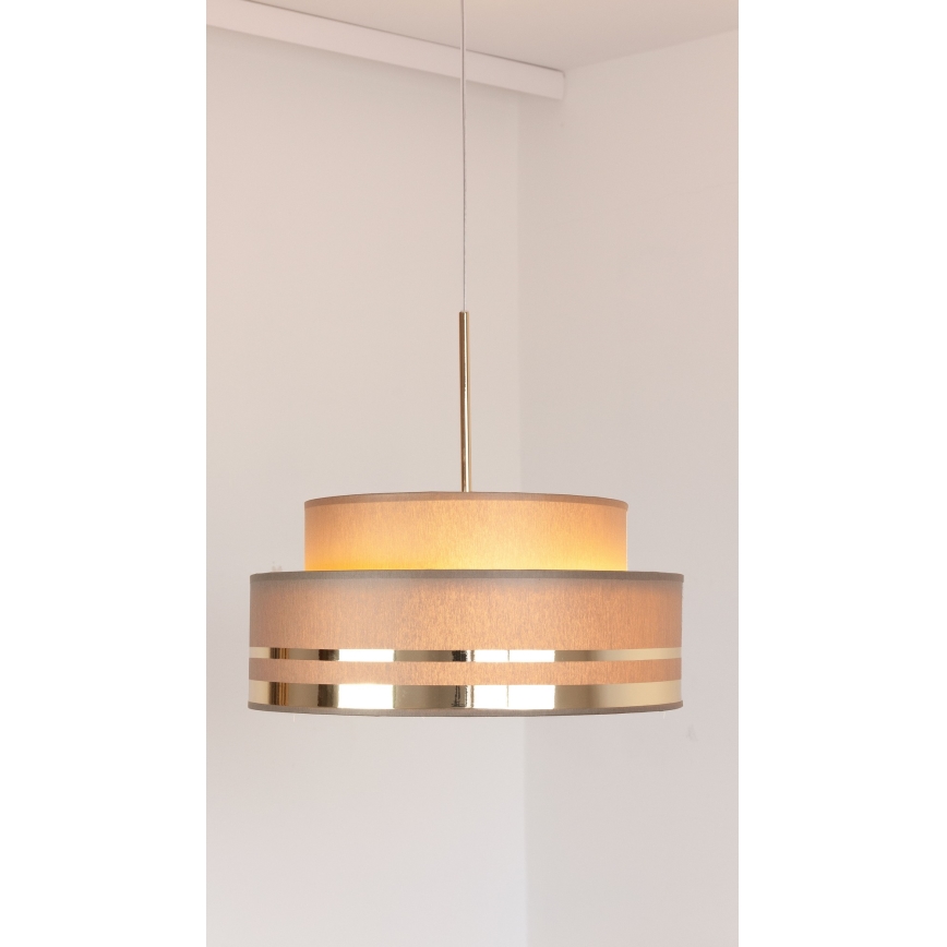 Kattokruunu johdossa TAMI 1xE27/60W/230V halkaisija 40 cm ruskea/kulta