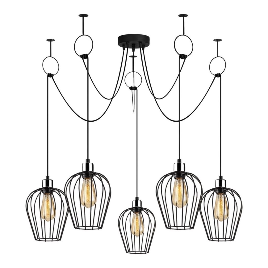 Kattokruunu johdossa TEL 5xE27/40W/230V hämähäkki