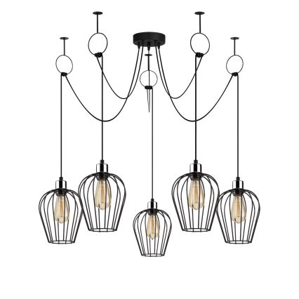 Kattokruunu johdossa TEL 5xE27/40W/230V hämähäkki