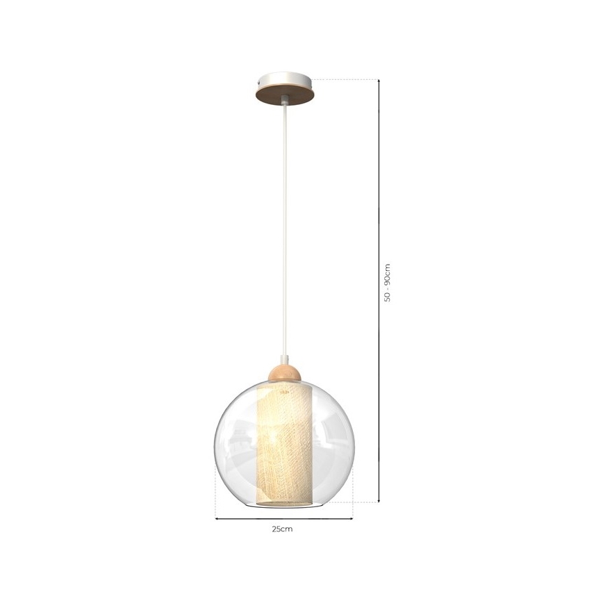 Kattokruunu johdossa TELA 1xE27/60W/230V d. 25 cm
