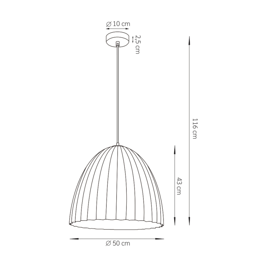 Kattokruunu johdossa TELMA 1xE27/60W/230V halkaisija 50 cm ruskea/kulta