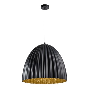 Kattokruunu johdossa TELMA 1xE27/60W/230V halkaisija 70 cm musta/kulta