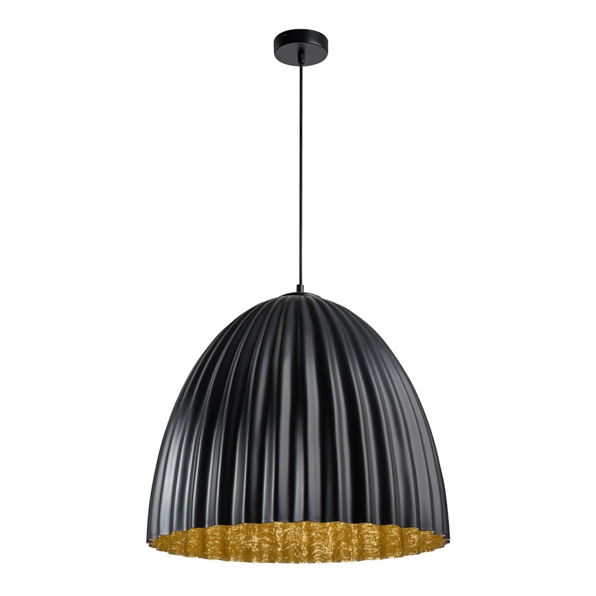 Kattokruunu johdossa TELMA 1xE27/60W/230V halkaisija 70 cm musta/kulta